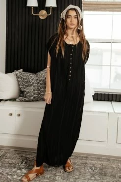MAIZE Emie Cover-Up Dress In Black - FINAL SALE
