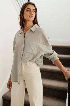 FUN 2 FUN Larissa Button Down Blouse In White - FINAL SALE