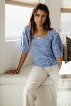 Cheapest 🛒 Vero Moda Rochelle Sweater In Blue 🥰 19 Vero Moda Rochelle Sweater In Blue