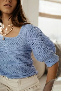 Cheapest 🛒 Vero Moda Rochelle Sweater In Blue 🥰 22 Vero Moda Rochelle Sweater In Blue
