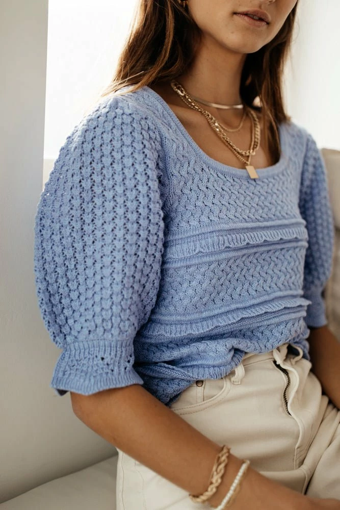 Cheapest 🛒 Vero Moda Rochelle Sweater In Blue 🥰 8 Vero Moda Rochelle Sweater In Blue