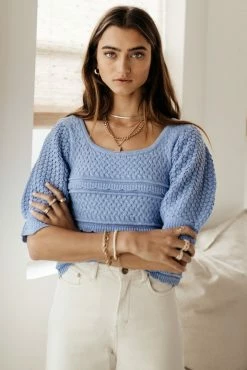 Cheapest 🛒 Vero Moda Rochelle Sweater In Blue 🥰 18 Vero Moda Rochelle Sweater In Blue