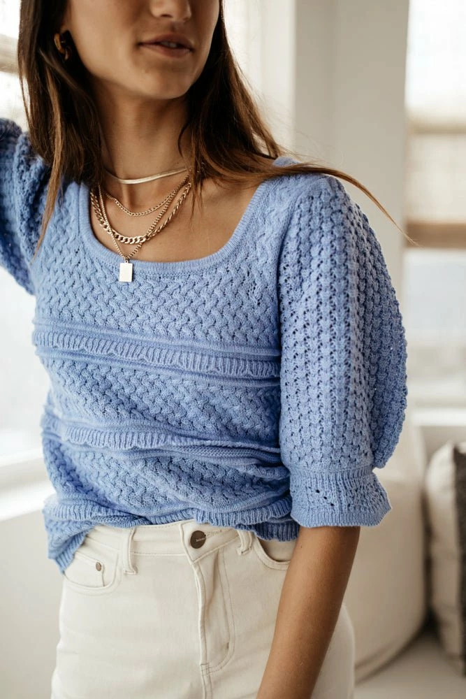 Cheapest 🛒 Vero Moda Rochelle Sweater In Blue 🥰 11 Vero Moda Rochelle Sweater In Blue