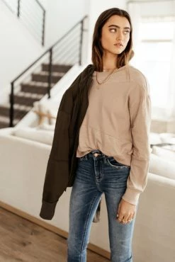 GINGER G Elena Top In Taupe - FINAL SALE