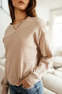 GINGER G Elena Top In Taupe - FINAL SALE