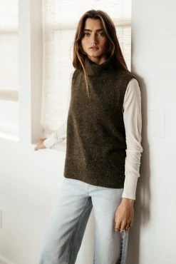 Vero Moda Lia Sweater Vest In Olive - FINAL SALE Tops