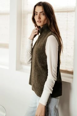 Vero Moda Lia Sweater Vest In Olive - FINAL SALE Tops