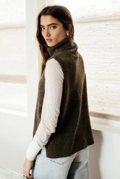 Vero Moda Lia Sweater Vest In Olive - FINAL SALE Tops