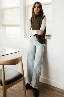 Vero Moda Lia Sweater Vest In Olive - FINAL SALE Tops