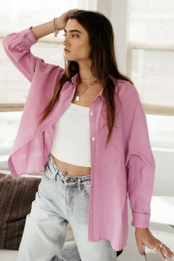 FUN 2 FUN Larissa Button Down Blouse In White - FINAL SALE