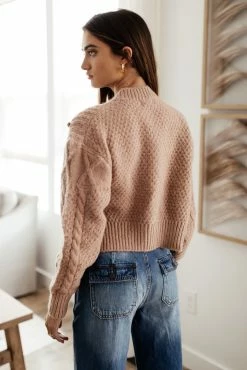 LISTICLE Sale Yulia Cropped Cardigan In Blush