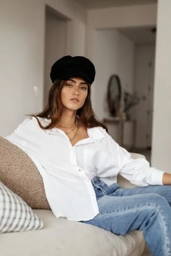 FUN 2 FUN Larissa Button Down Blouse In White - FINAL SALE