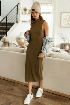 Vero Moda Gracie Bodycon Dress In Olive - FINAL SALE