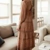 LISTICLE Glenna Maxi Dress In Mocha - FINAL SALE