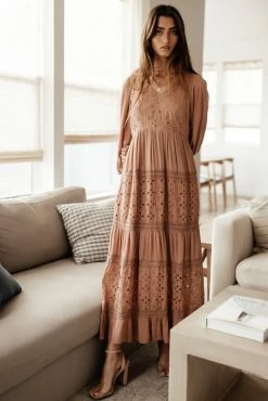 LISTICLE Glenna Maxi Dress In Mocha - FINAL SALE