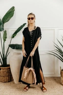 MAIZE Emie Cover-Up Dress In Black - FINAL SALE