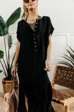 MAIZE Emie Cover-Up Dress In Black - FINAL SALE