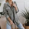Mustard Seed Meret Shirt Jacket In Grey - FINAL SALE