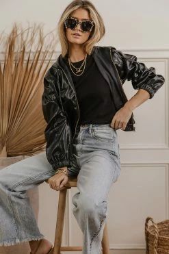 PROMESA Angie Vegan Leather Jacket In Black - FINAL SALE