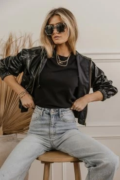 PROMESA Angie Vegan Leather Jacket In Black - FINAL SALE