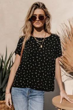 FINAL TOUCH COLLECTION Victoria Shirt In Black- FINAL SALE