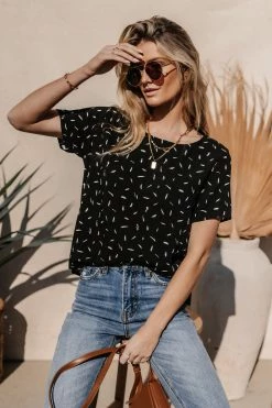 FINAL TOUCH COLLECTION Victoria Shirt In Black- FINAL SALE