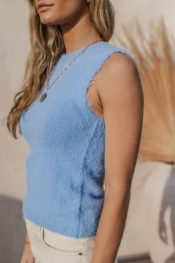 Vero Moda Nadine Sweater Vest In Blue Sweaters