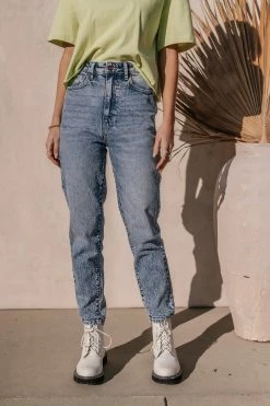 KANCAN Bohme Payton Mom Jeans In Acid Wash - FINAL SALE