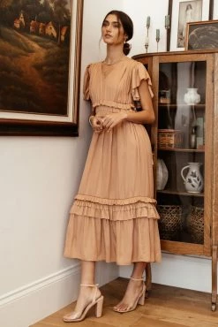 WORUI Willa Ruffle Dress In Peach