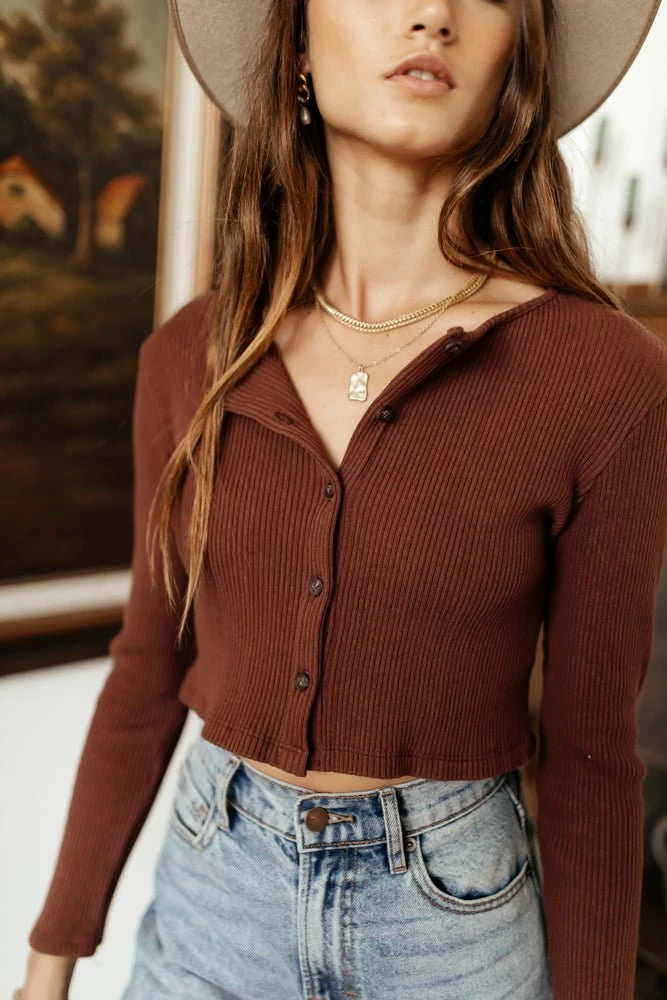 Cheap โญ LUSH CLOTHING Bronte Cropped Cardigan In Brick - FINAL SALE ๐ 1 LUSH CLOTHING Bronte Cropped Cardigan In Brick - FINAL SALE