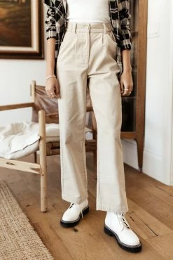 CRESCENT Adora Corduroy Pants In Beige - FINAL SALE