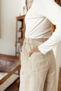 CRESCENT Adora Corduroy Pants In Beige - FINAL SALE