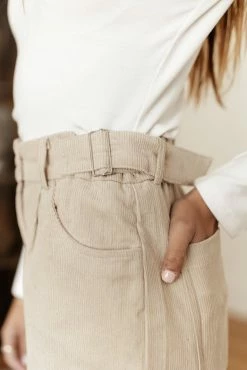 CRESCENT Adora Corduroy Pants In Beige - FINAL SALE