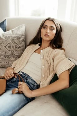SINA Everly Cardigan In Natural - FINAL SALE