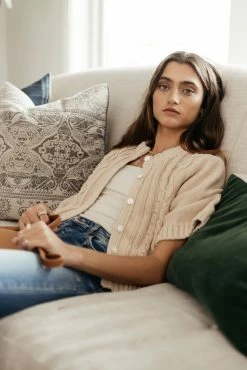 SINA Everly Cardigan In Natural - FINAL SALE