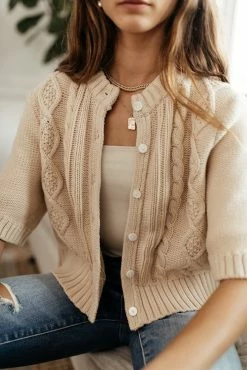 SINA Everly Cardigan In Natural - FINAL SALE