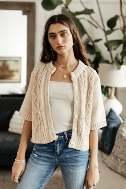 SINA Everly Cardigan In Natural - FINAL SALE