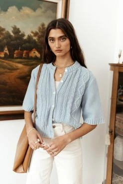 SINA Everly Cardigan In Blue - FINAL SALE