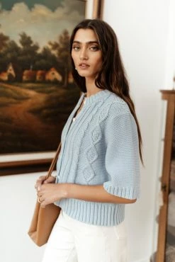 SINA Everly Cardigan In Blue - FINAL SALE
