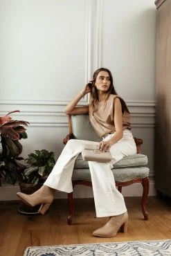 LE LIS Mattias Vegan Leather Top In Tan - FINAL SALE