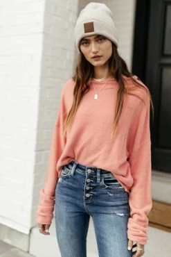 New ✨ WORUI Sale Rhonda Mock Neck Top In Coral ❤️ 10 WORUI Sale Rhonda Mock Neck Top In Coral
