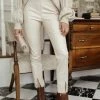 AARON & AMBER Karina Vegan Leather Pants In Beige - FINAL SALE