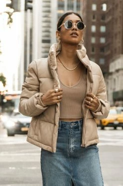 WORUI Zaylee Vegan Leather Puffer Coat - FINAL SALE