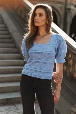 Cheapest 🛒 Vero Moda Rochelle Sweater In Blue 🥰 29 Vero Moda Rochelle Sweater In Blue