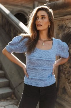 Cheapest 🛒 Vero Moda Rochelle Sweater In Blue 🥰 28 Vero Moda Rochelle Sweater In Blue