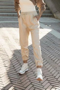 AARON & AMBER Sahara Vegan Leather Joggers - FINAL SALE