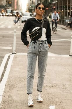 KANCAN Bohme Maureen Mom Jeans In Light Wash - FINAL SALE