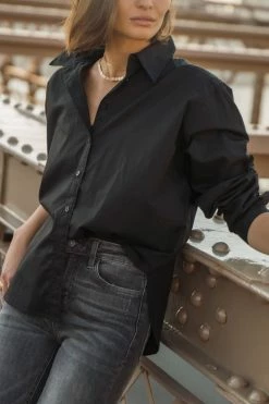 AARON & AMBER Kathryn Button Up Shirt In Light Blue - FINAL SALE