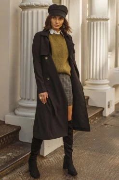 SINA Enola Trench Coat In Black - FINAL SALE