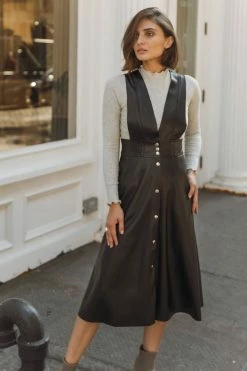 AARON & AMBER Leonid Vegan Leather Overall Dress - FINAL SALE